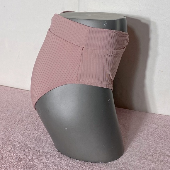 5/$25 La Vie En Rose Aqua Dusty Pink Ribbed Bikini Bottoms M - Picture 4 of 11